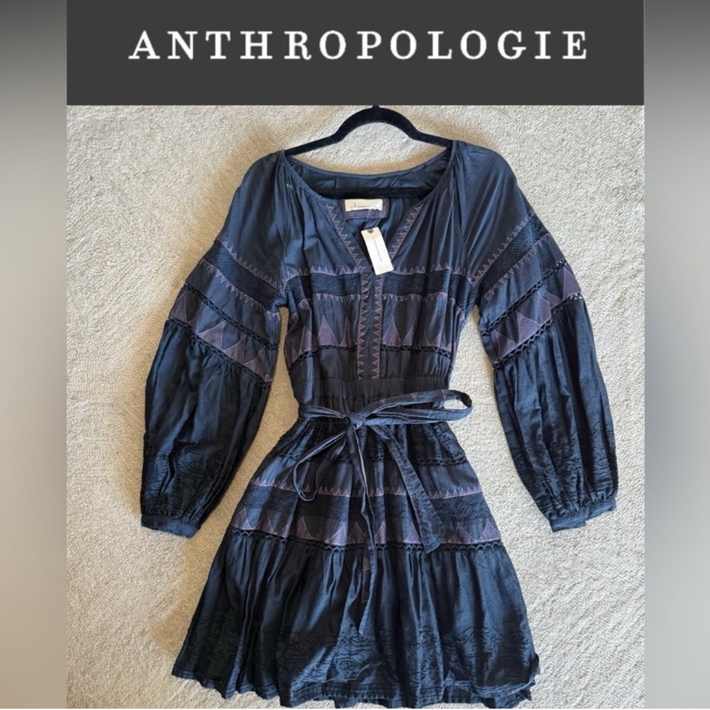 Anthropologie Long Sleeve Dress with Belt